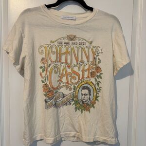 Daydreamer Johnny Cash Cream and Orange Short Sleeve Tee
